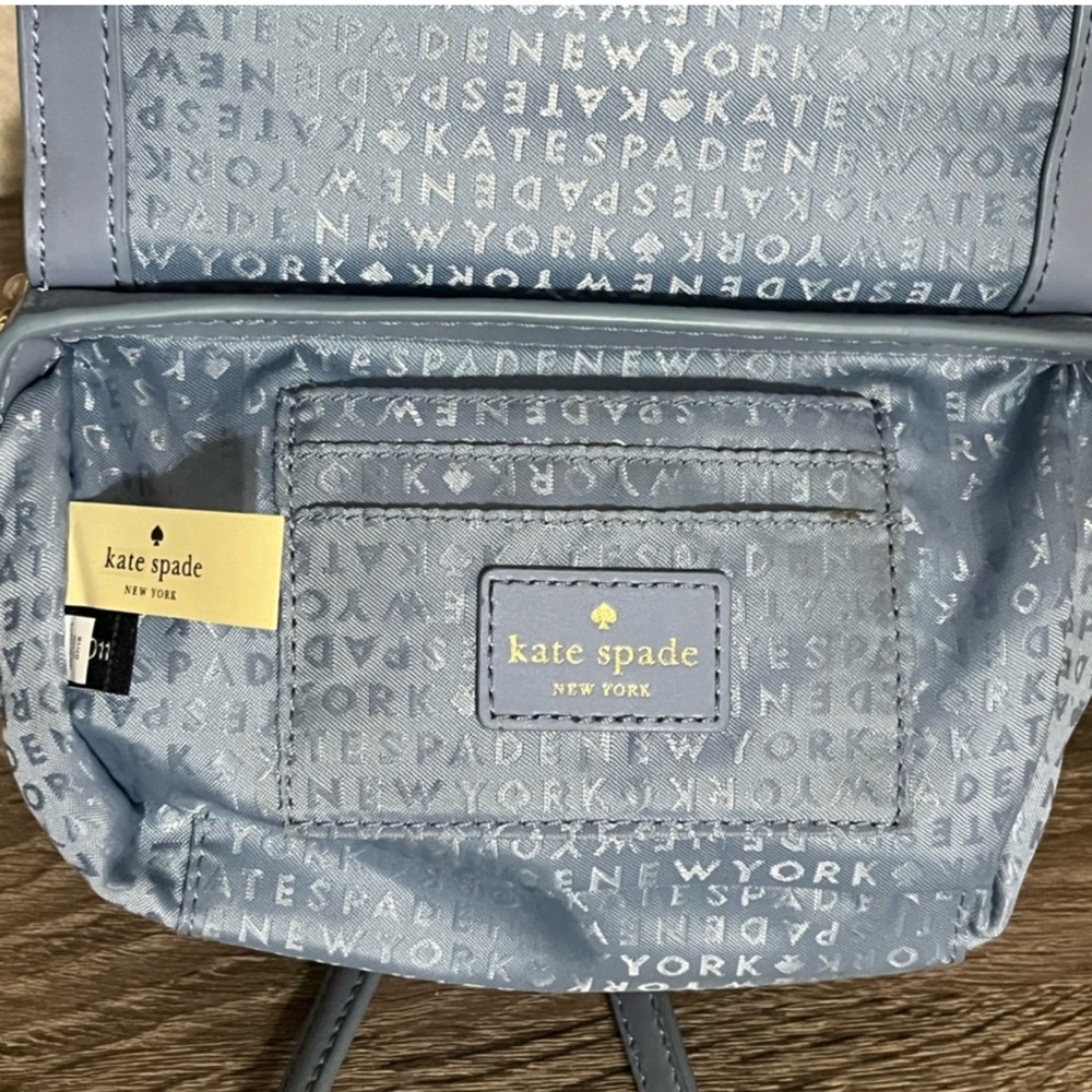 Kate Spade Elegant Pearl-Stud Light Blue Top-Handle Women's Bag EUC - Picture 8 of 15